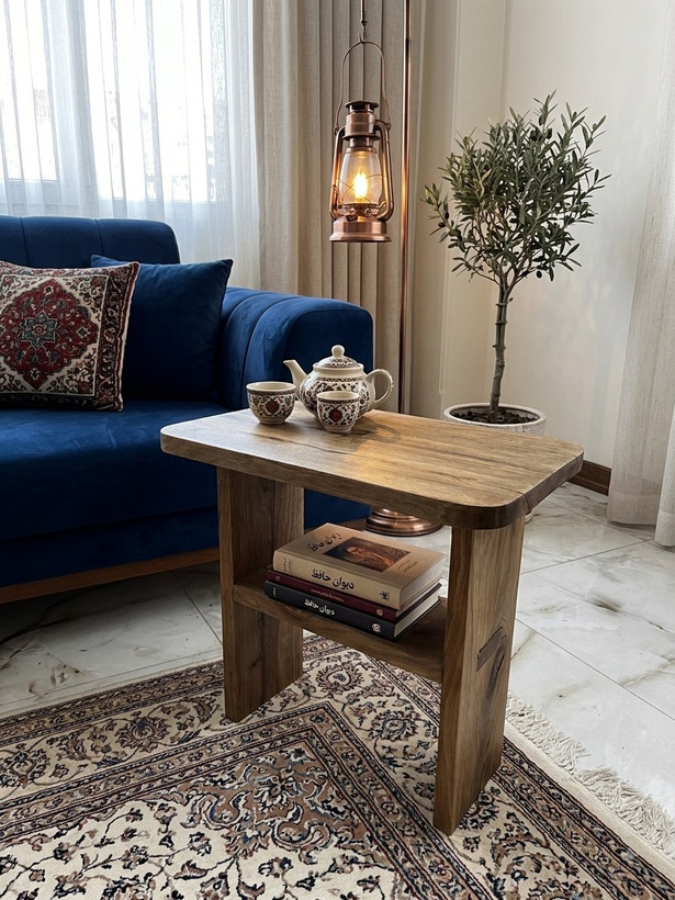 کنار تختی کنار مبلی چوب گردو