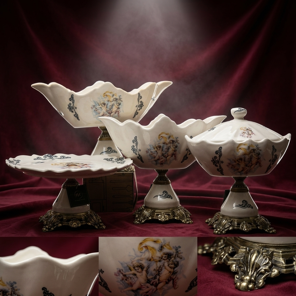 سرویس پذیرایی چینی پایه فلزی آیرین ۵ پارچه
